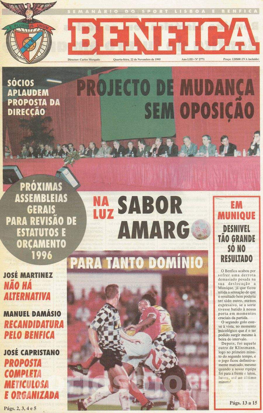 jornal o benfica 2771 1995-11-22